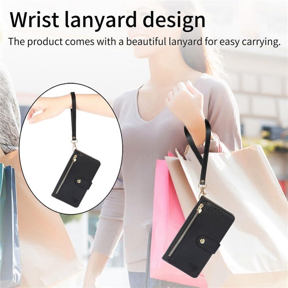 Generic Funda compatible con Samsung Galaxy A71 5G (color: marrón) con cierre de cremallera, funda de piel con tapa