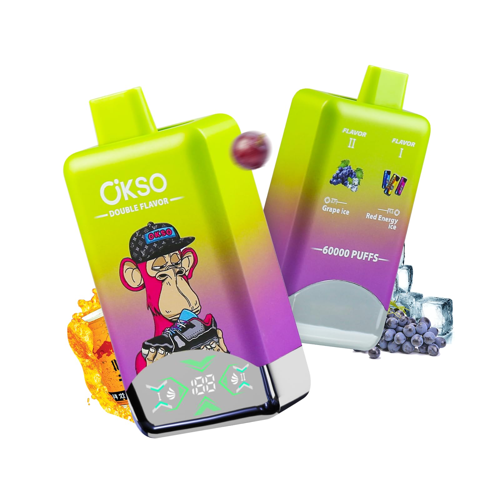 グラデーションvape ニコチンタールフリー かいり様1番 と2番 Amazon | 【デュアルフレーバー】OKSO 60000回吸引 使い捨て電子タバコ