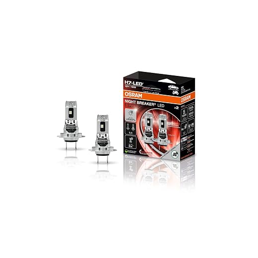 OSRAM NIGHT BREAKER LED SPEED H7 450, Street Approved High and Low Beam LED, Up to 450% Brightness, 6000K, No Need for Mechanical Accessories, Integrated LEDEC02