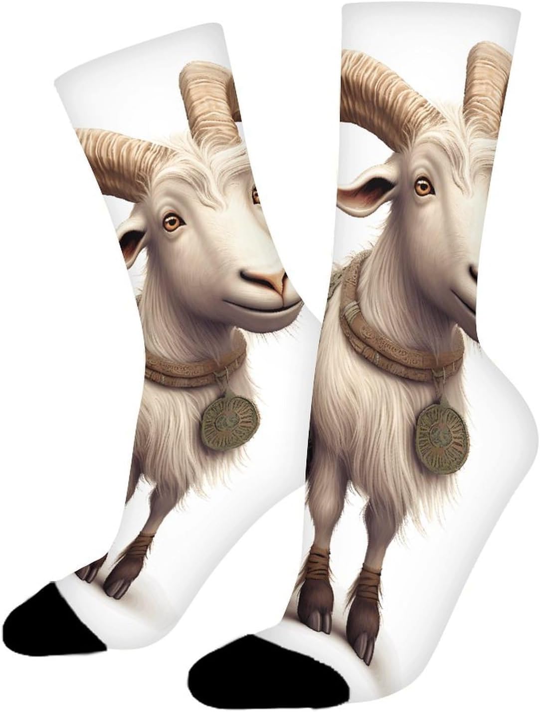 Zodiac Sheep Crew Socks Moisture Wicking Ankle High Cushioned Arch Support Seamless Toe Athletic & Casual