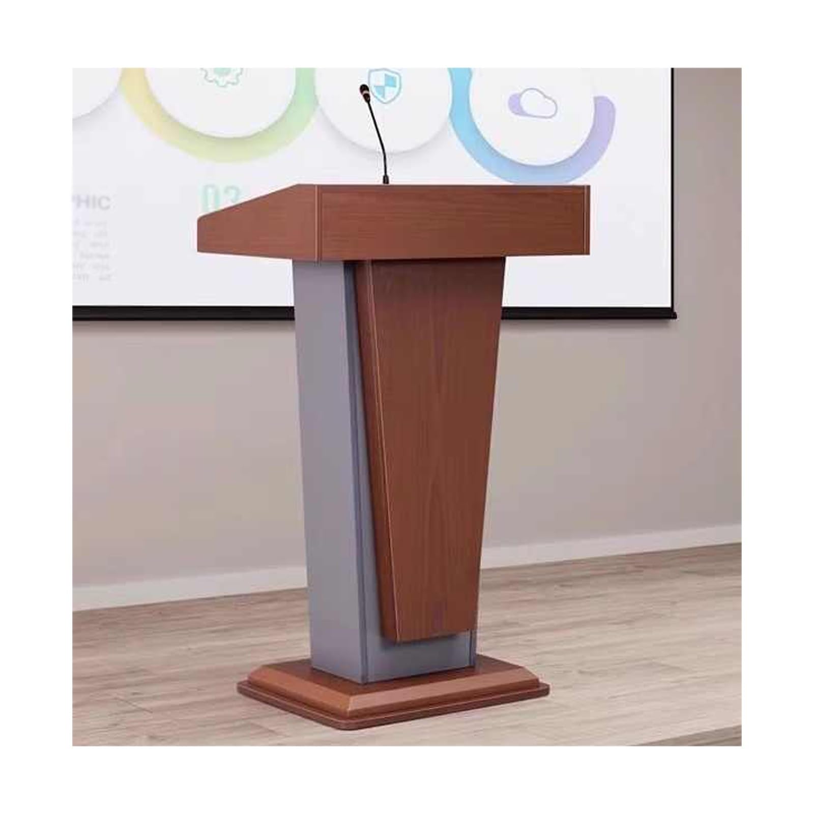 Atril de madera para iglesia y eventos, podio resistente con escritorio espacioso, púlpito seguro para presentaciones, discursos y uso multiescenario, perfecto para cualquier ocasión