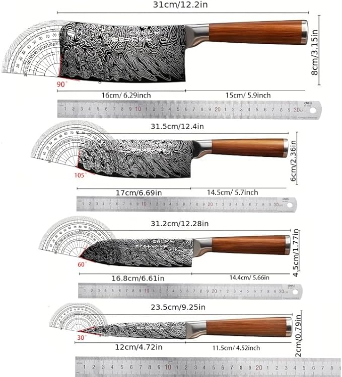 Set Cuchillos Cocina 4 Piezas Acero Inoxidable Forjado miniatura 2