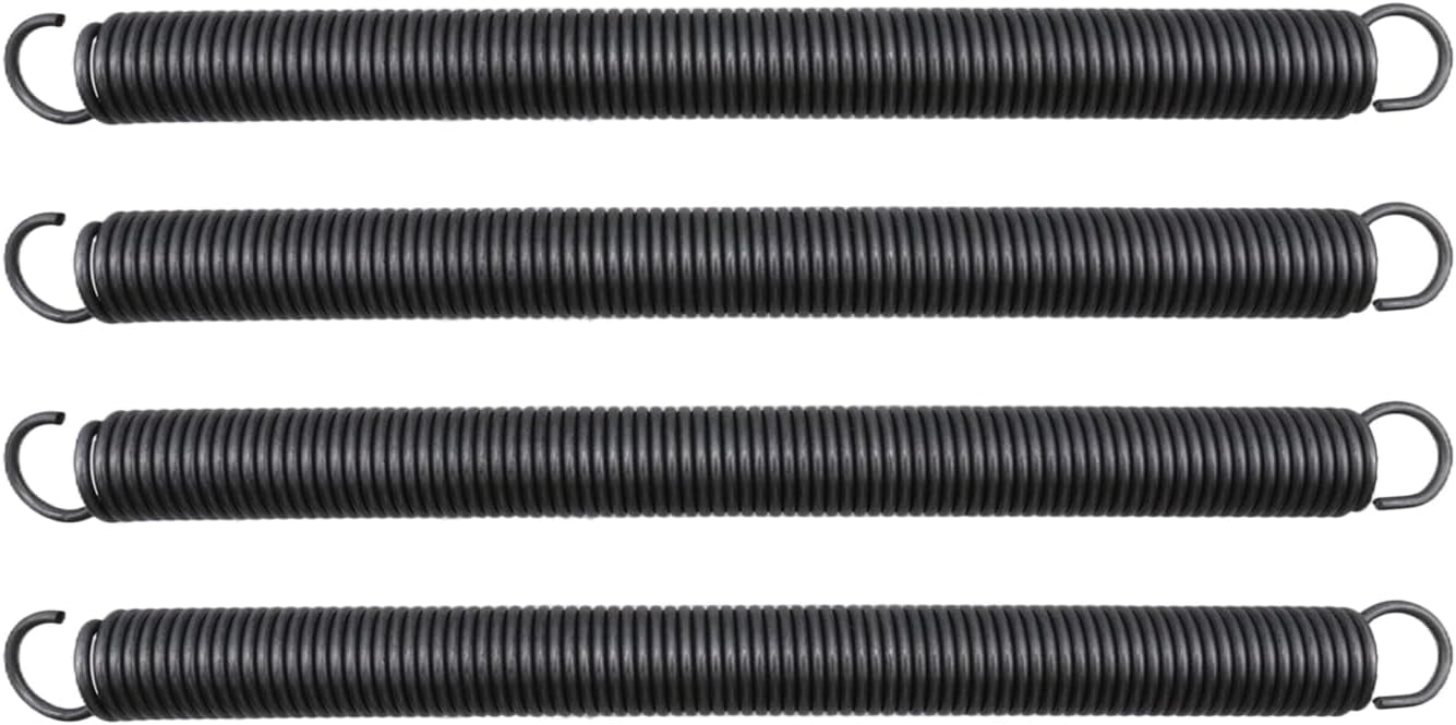 4Pcs Heavy Duty Extension Spring, Spring Steel Hook Construction Extended Tension Springs with Hook for Machinery Repair Construction Industrial (Wire Diameter 0.1", OD 0.79", Length 10.25")