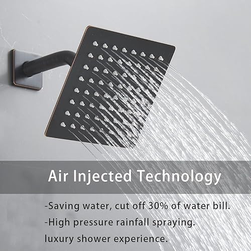 Miniatura 9 de JingGang Sistema de ducha cromado pulido de 12 pulgadas para baño, mezclador de lluvia de lujo, juego combinado de regadera de lluvia montado en la