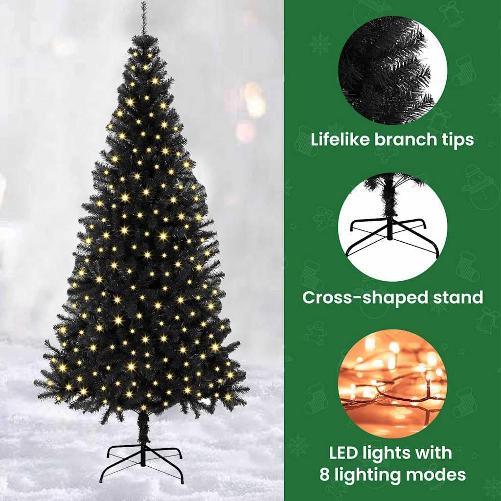 vidaXL Árbol de Navidad Negro 180 cm PVC