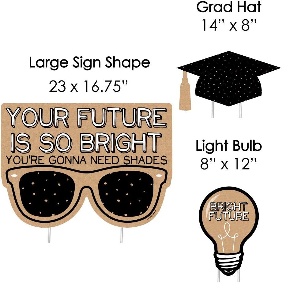 Big Dot of Happiness Bright Future Outdoor Decorations - Graduation Yard Signs - Set of 8