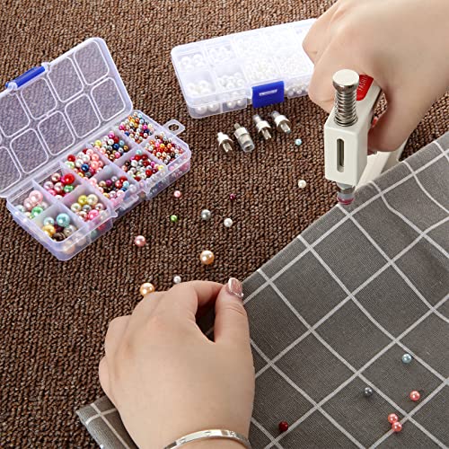 Ziqi Pearl Setting Machine Kit, Pearl Setting Machine Tools, Diy Handmade Pearl Rivet Setting Machine For Hats/Shoes/Clothes/Bags/Skirts, Beads Diy Accessories #TOP4