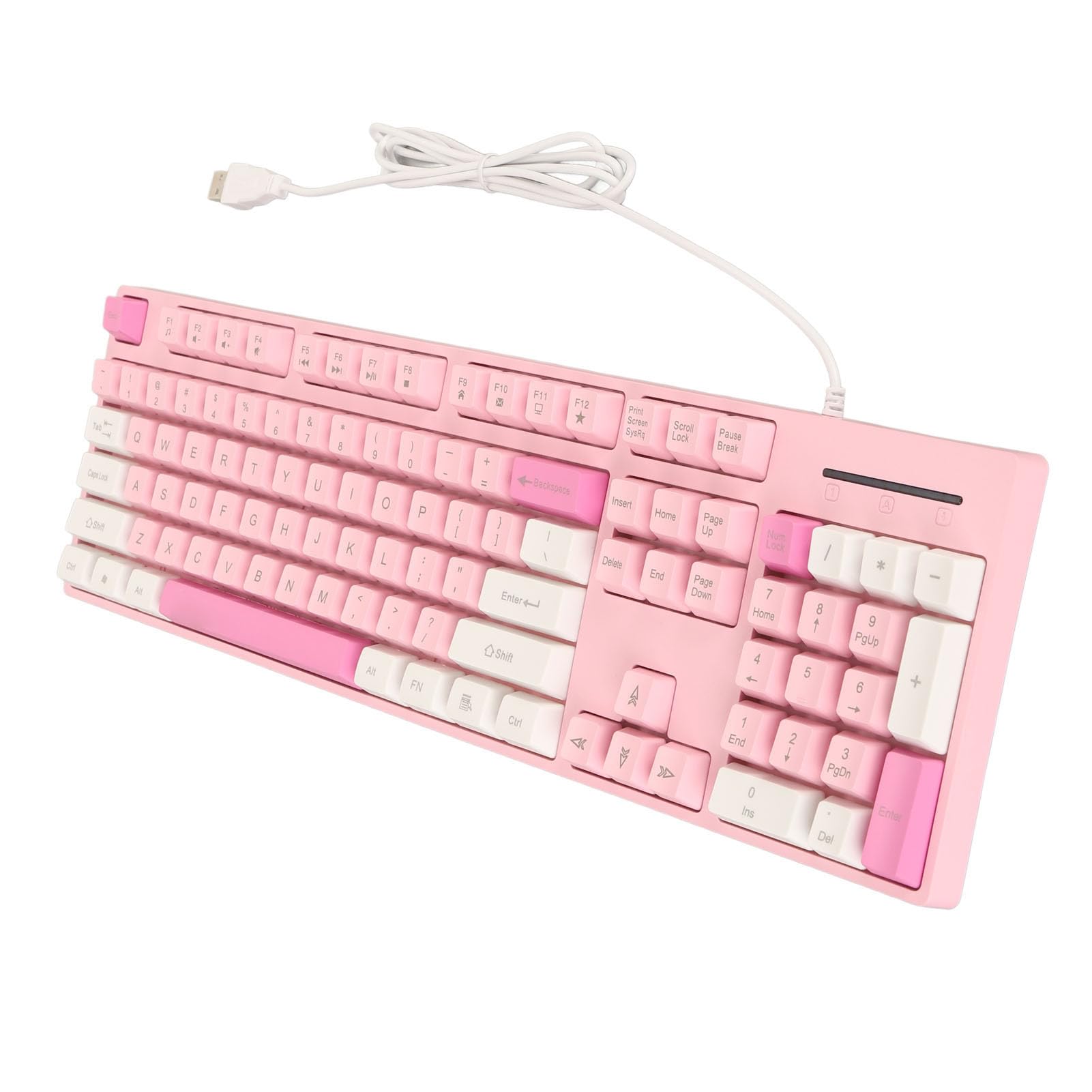 Amazon | ピンクキーボード、ゲーミングキーボード104キー有線