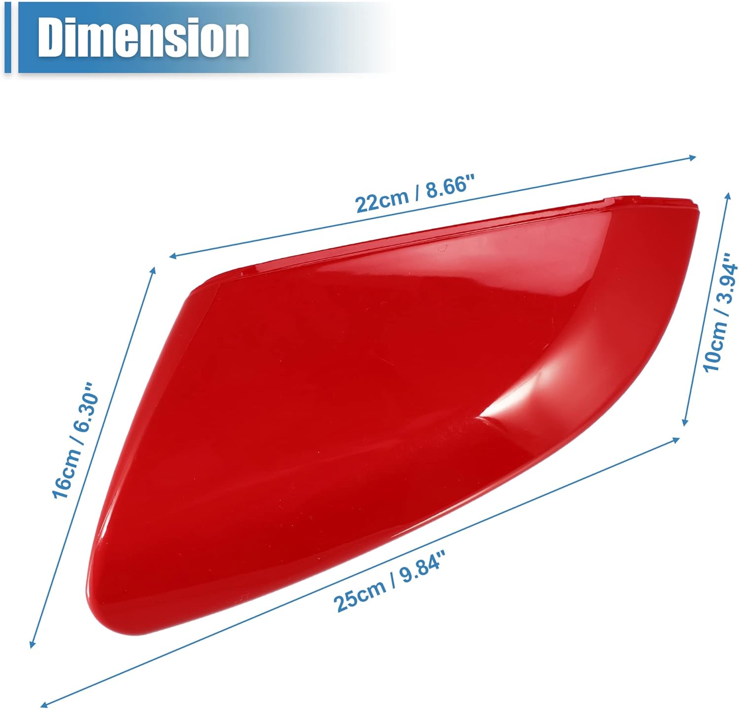 X AUTOHAUX Mirror Corner Triangle Fender Cover Rearview Triangle Trim Panel Left Side for Honda Civic 2016-2021 76251-TBA-A11 Red