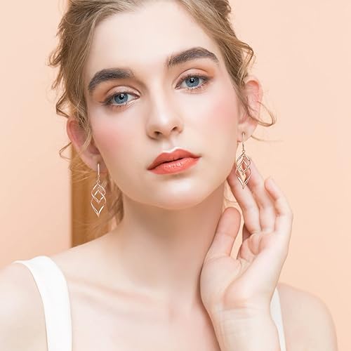 Miniatura 3 de Desimtion - aretes chapados en oro con forma de onda, plata fina