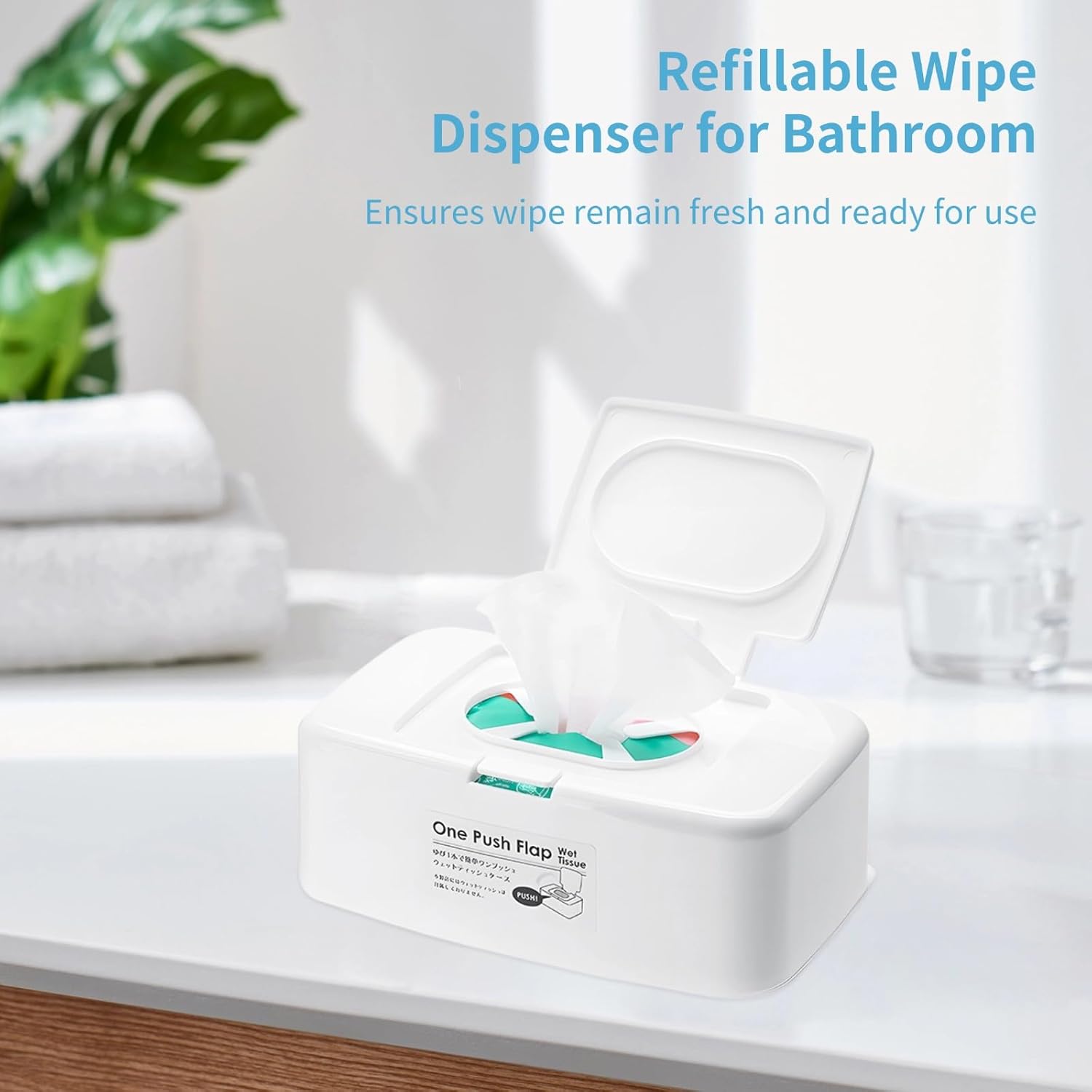 2-Pack Wet Tissue Holder, Refillable Wipe Dispenser for Office, Car, Bathroom, 6.7 X 4.1 X 2.4 in