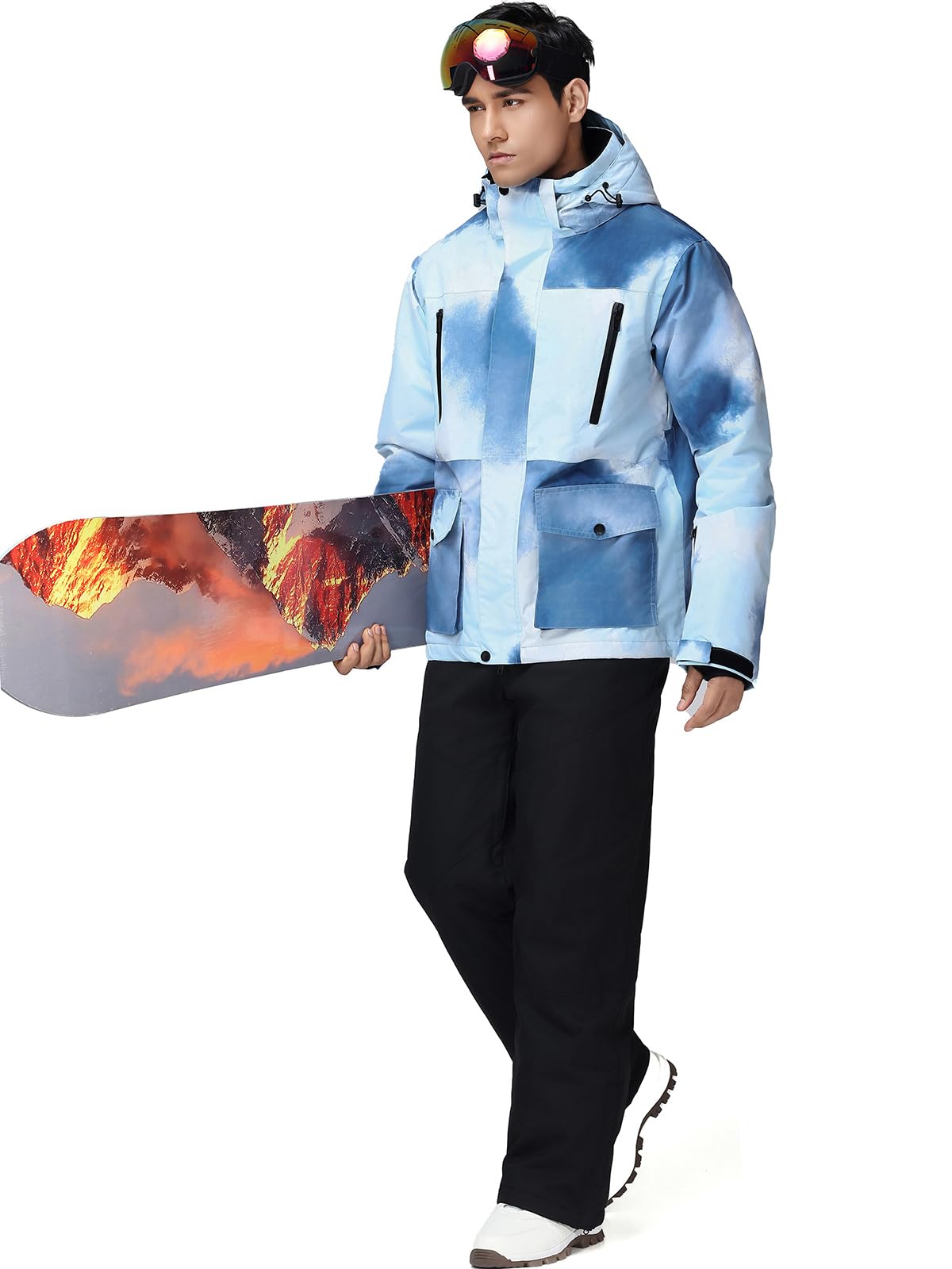 Chaqueta de esquí para hombre y pantalones conjunto, Impermeable de Montaña Chaqueta de Esquí,Cálida chaqueta de esquí y pantalones,para senderismo, caza, pesca, escalada, camping