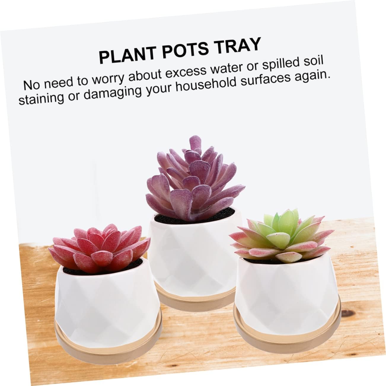Hemoton 3pcs Round Ceramic Flower Pot Saucer for Indoor Gardening Base Drip Trays for Plant Pots Prevents Water Leakage