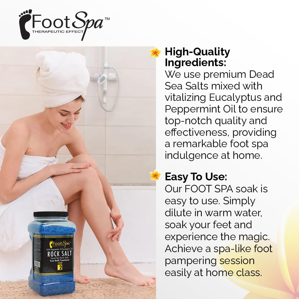 Detox Foot Soak Pedicura y sal de baño, 128 onzas - Fabricado con sales del mar muerto, eucalipto y aceite de menta - Hidrata, suaviza e hidrata 4