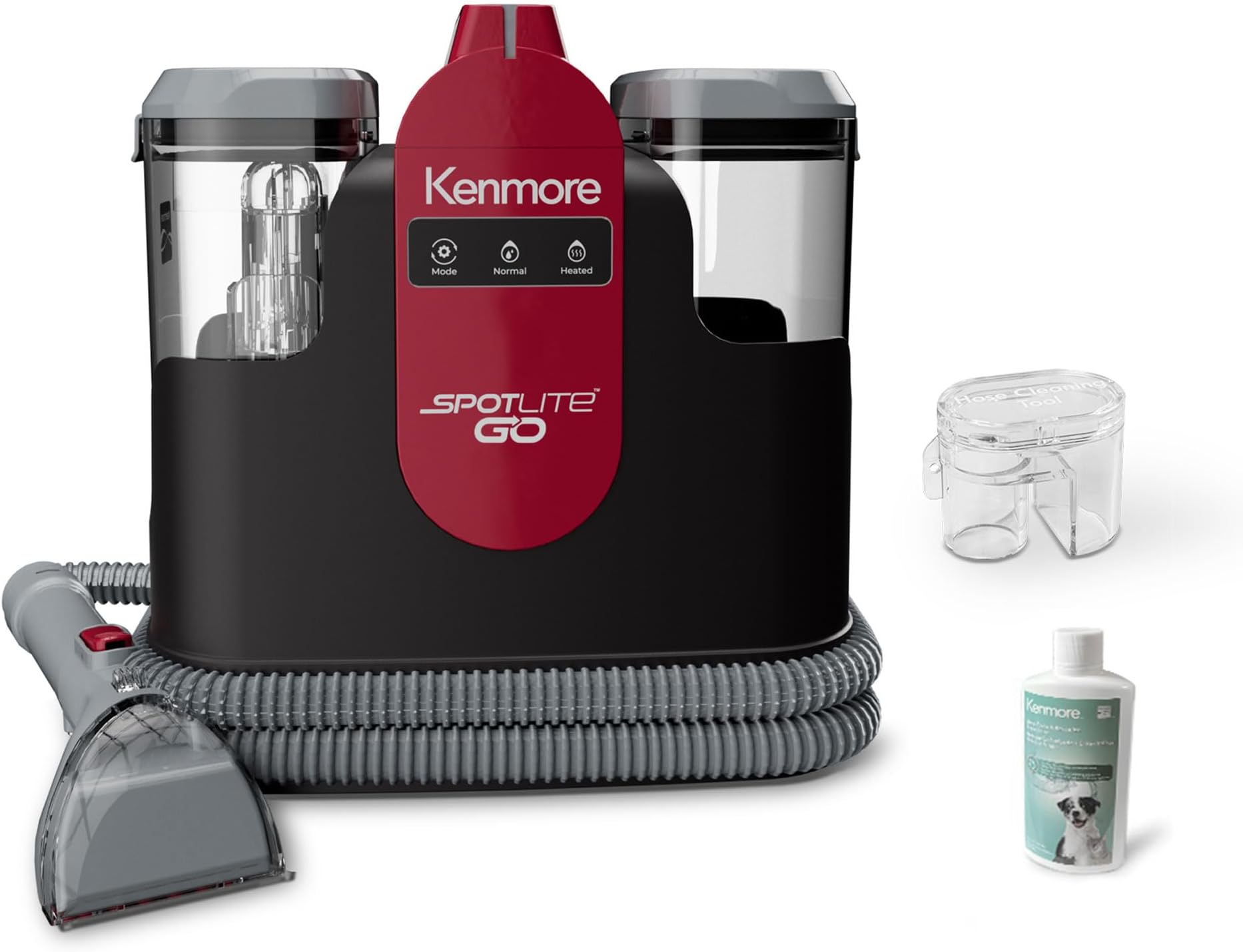 Kenmore KW1050 SpotLiteโข Go Portable Heated Carpet & Upholstery Spot Cleaner, 16Kpa Power Suction with Versatile Tools for Pets, Area Rugs and Couches