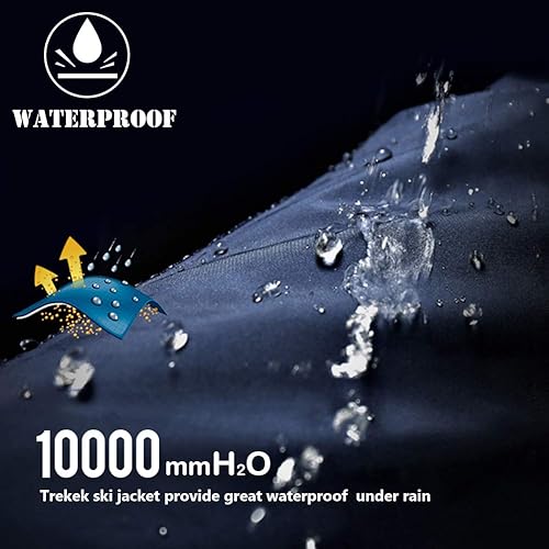 Miniatura 4 de Chaqueta de esquí de invierno para hombre, abrigo impermeable para exteriores, montaña, senderismo, rompevientos con capucha para nieve, lluvia
