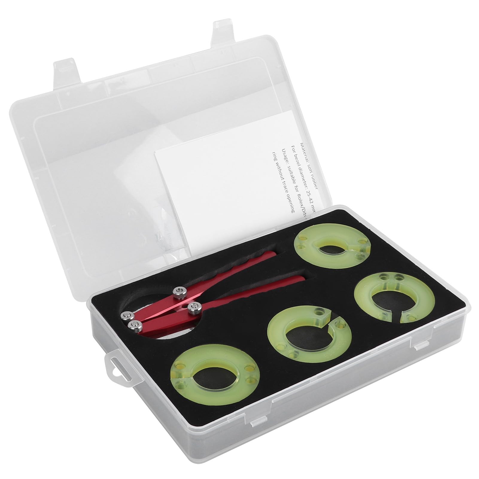 Kit di Riparazione per Orologiai Kit di Strumenti per Riparazione Orologi Set Orologi Set 4 Anelli in Gomma Morbida Aprire la Lunetta Dell'orologio del
