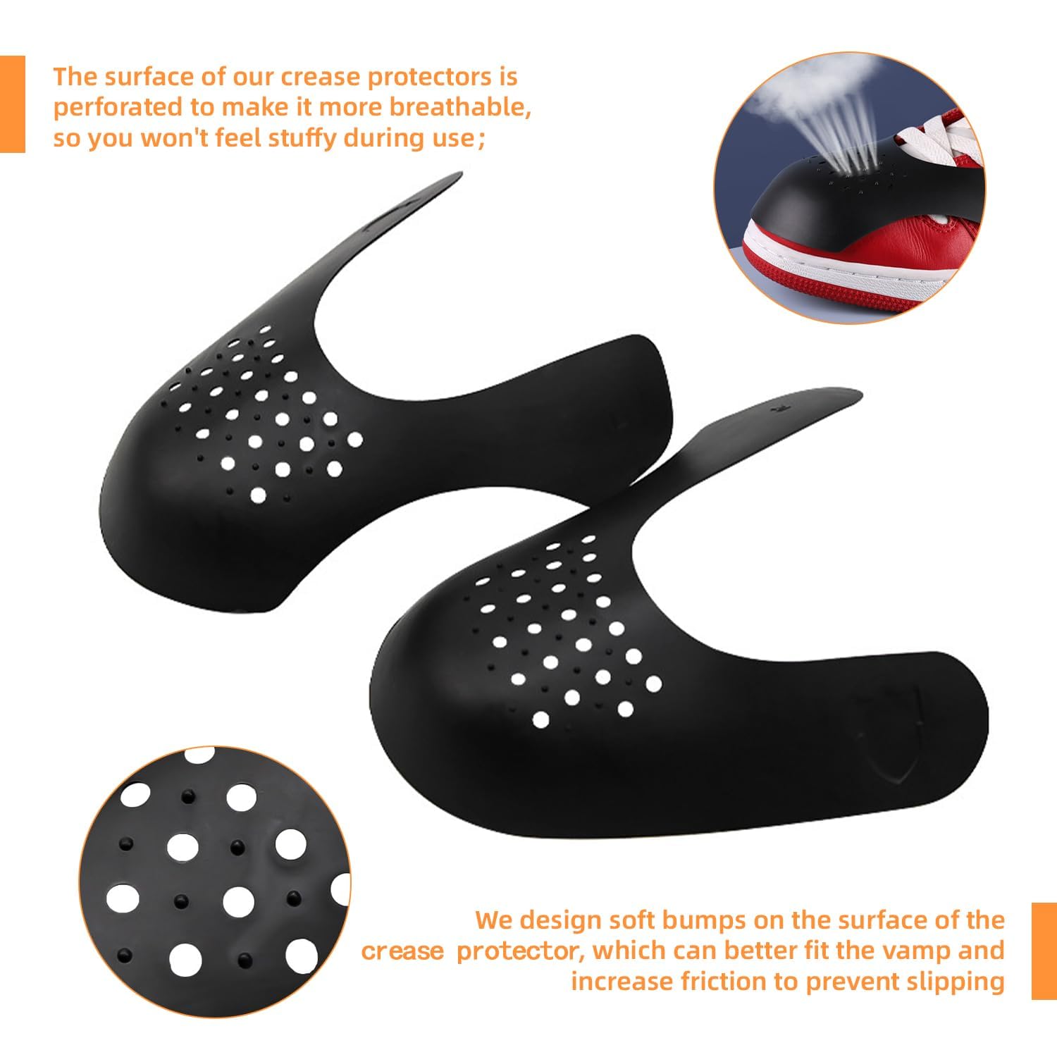 6 Pairs Washable Anti-Wrinkle Shoes Creases Protector/ Toebox Crease Preventers