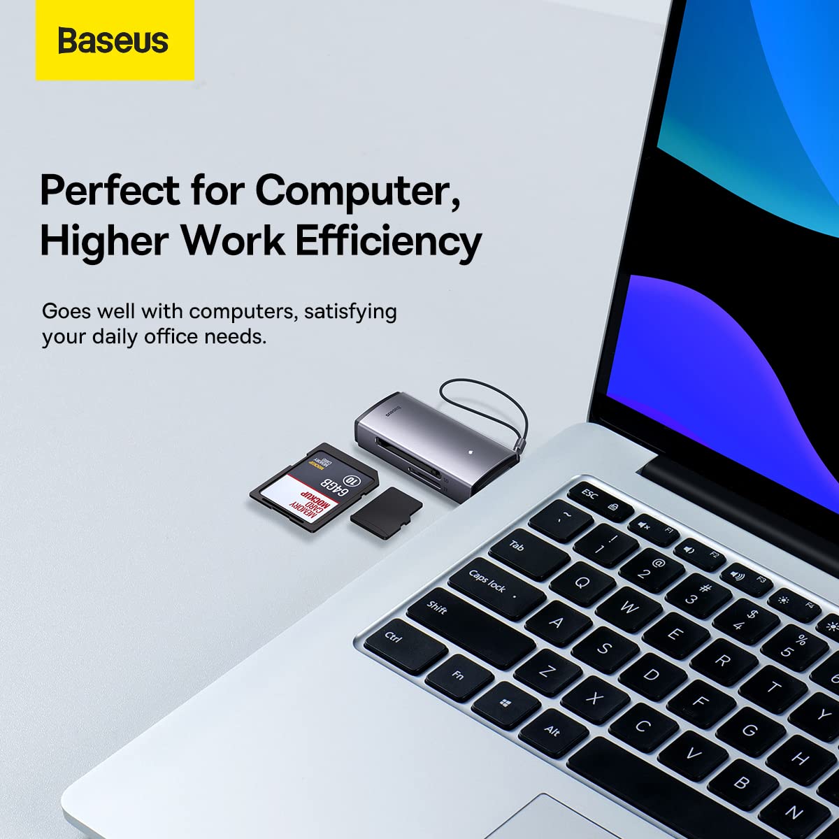 Baseus Seria Lite USB-A na SD/TF czytnik kart szary