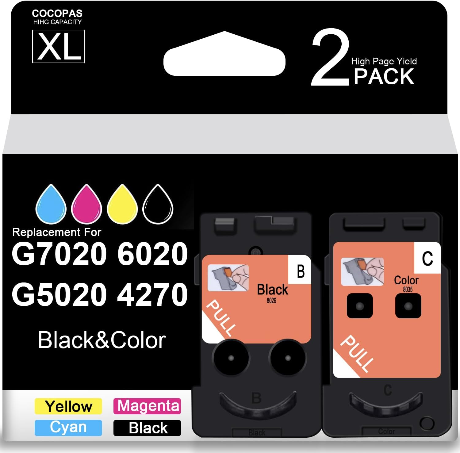 BH-20 CH-20 Print Head Remanufactured use for G7020 G6020 G5020 G3260 G3270 G3262 G2260 G1230 G1220 Replacement Ink cartridges MegaTank Printer Head Set Combo Pack