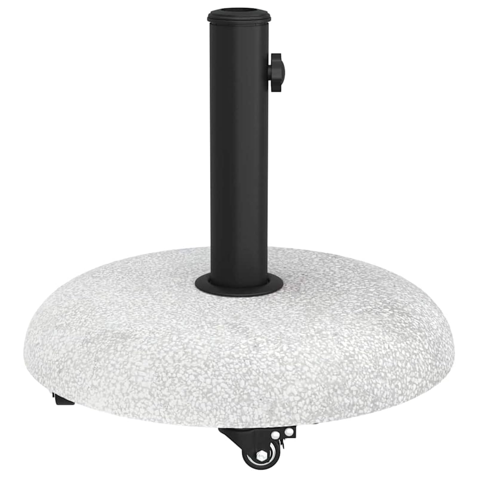 Gecheer Base de parasol avec roulettes pour bâtons de parasol de 37/42/52/58 mm, gris clair, en béton, pour terrasse, café, piscine