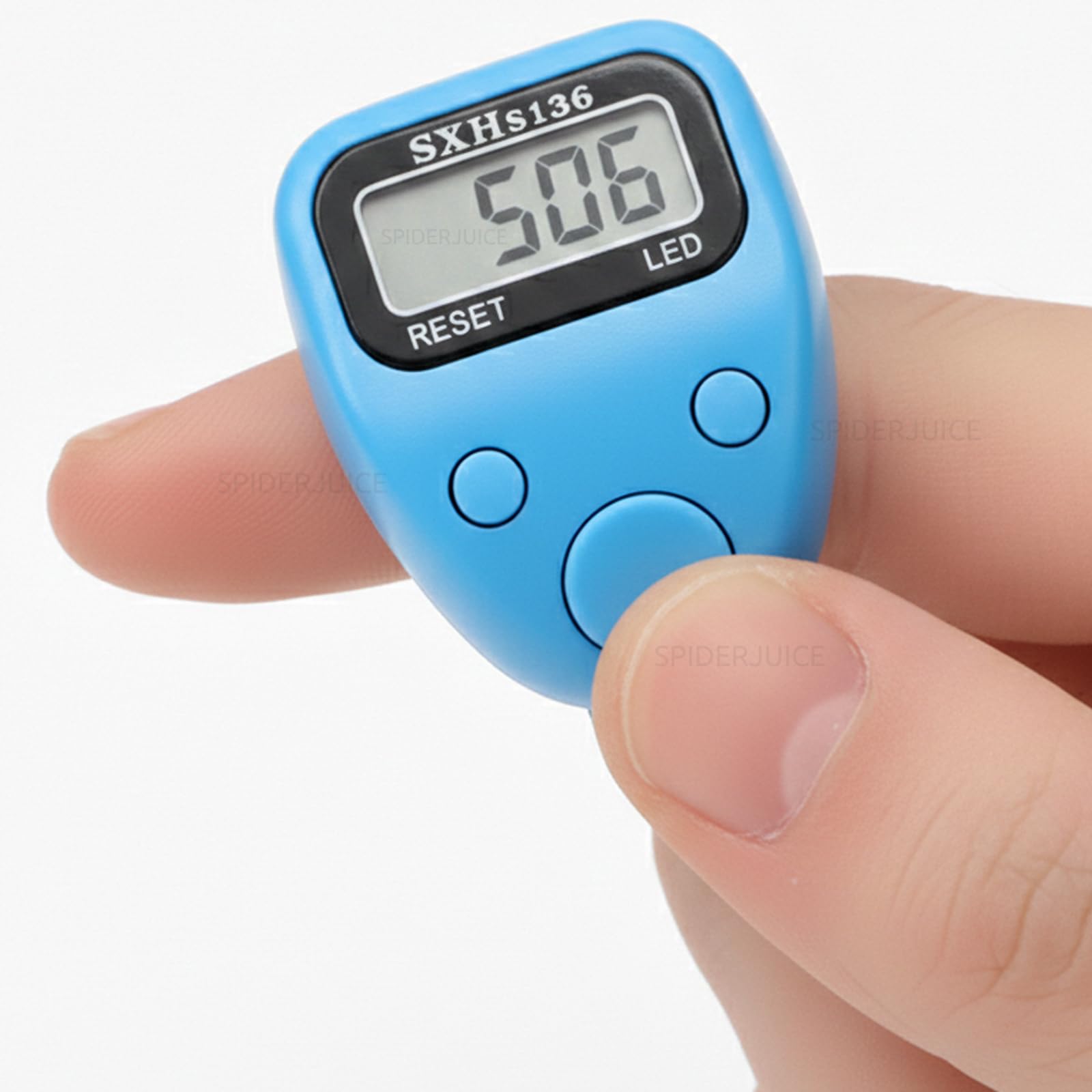 SpiderJuice 1Pc 99999 5 Digit 506 Multiuse Digital Electronic Portable Mini Hand Tally Clicker Counter Finger Ring Mantra Jaap Device Machine Cricket Umpire Counting Zikr Ziker Dhikr Ring with LED-picture-16