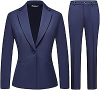 TRONSTORE Women's Professional 2-Piece Business Pantsuit Slim Fit Work Suit XS-3XL