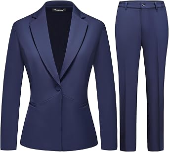Womens 2 Piece Business Pants Suit Set Slim Fit