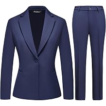 Womens Business Suits for Work Professional 2 Piece Slim Fit Outfits Pants Suit for Women