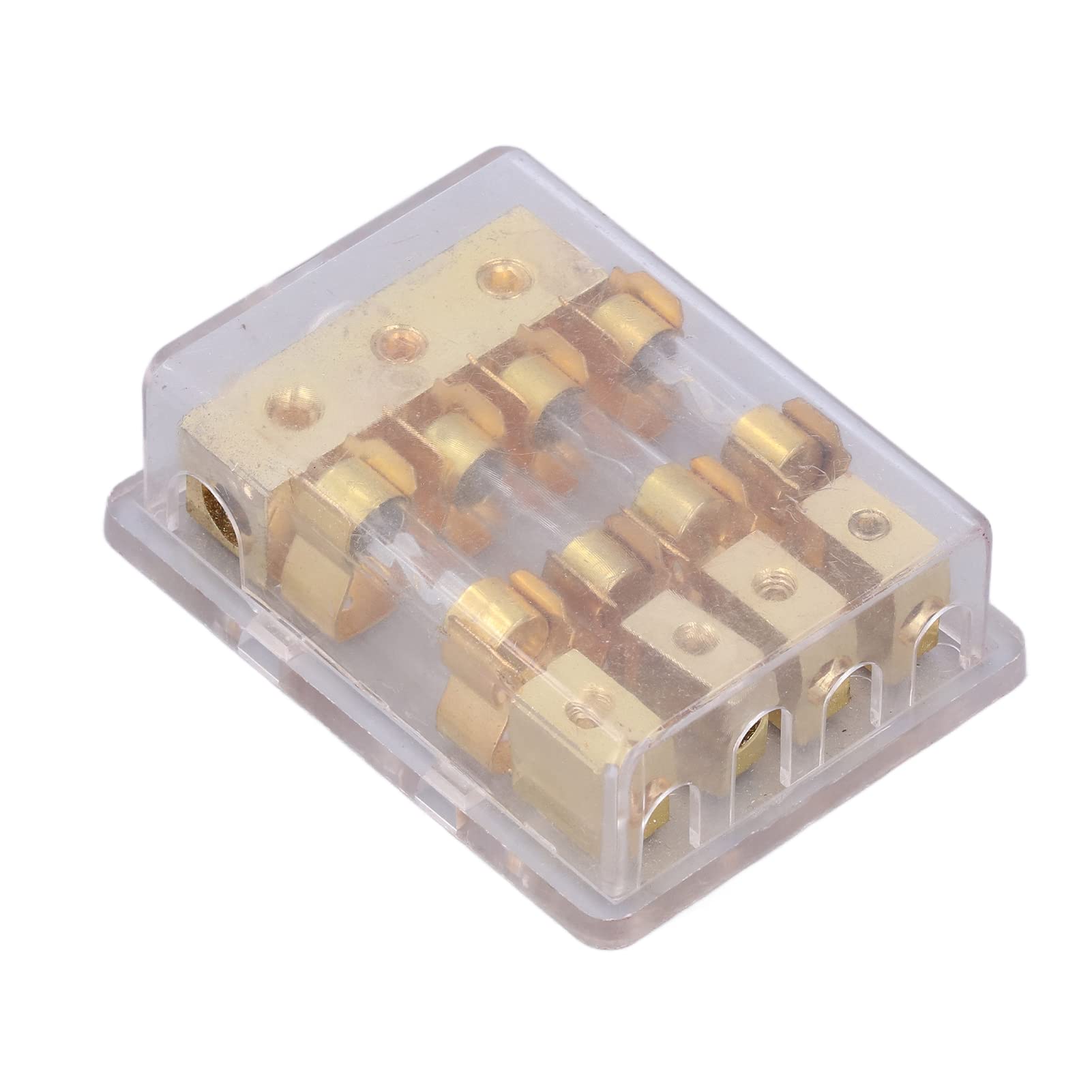 Bloc de Distribution D'alimentation, Abs+cuivre Bloc de Distribution D'alimentation Distributeur Audio de Voiture Distributeur au Sol 1 en 4 Porte-fusible 60a Bloc de Connexion Audio de Voiture 4 Dist