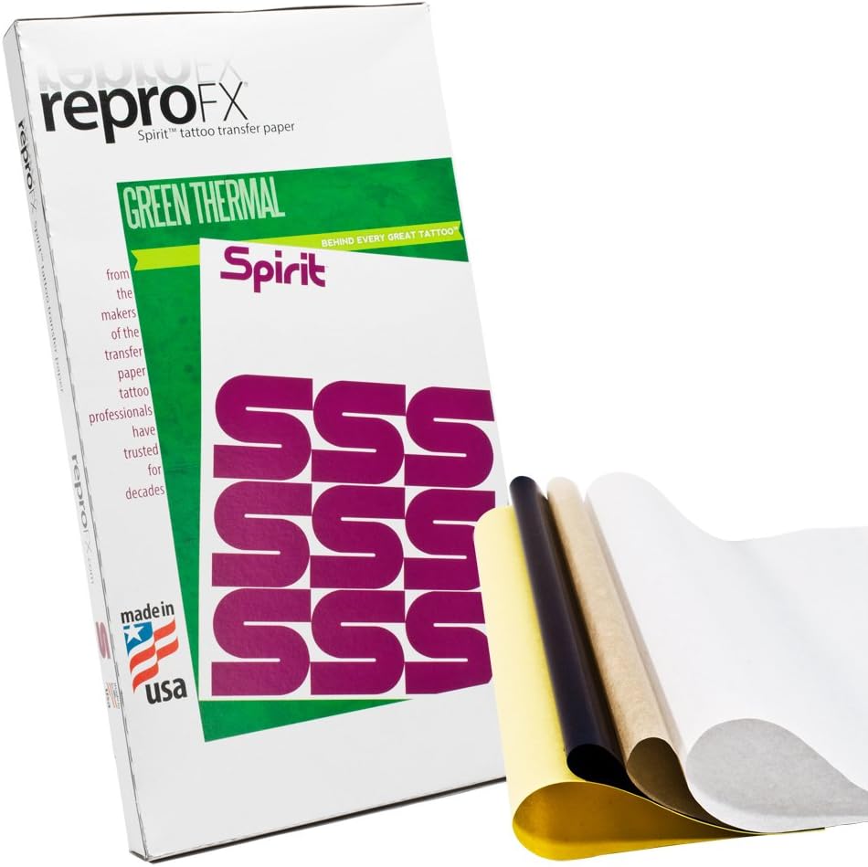 ReproFX Spirit Green Sheet Thermal Tattoo Stencil Transfer Paper 8.5" x 14" Pack of 100