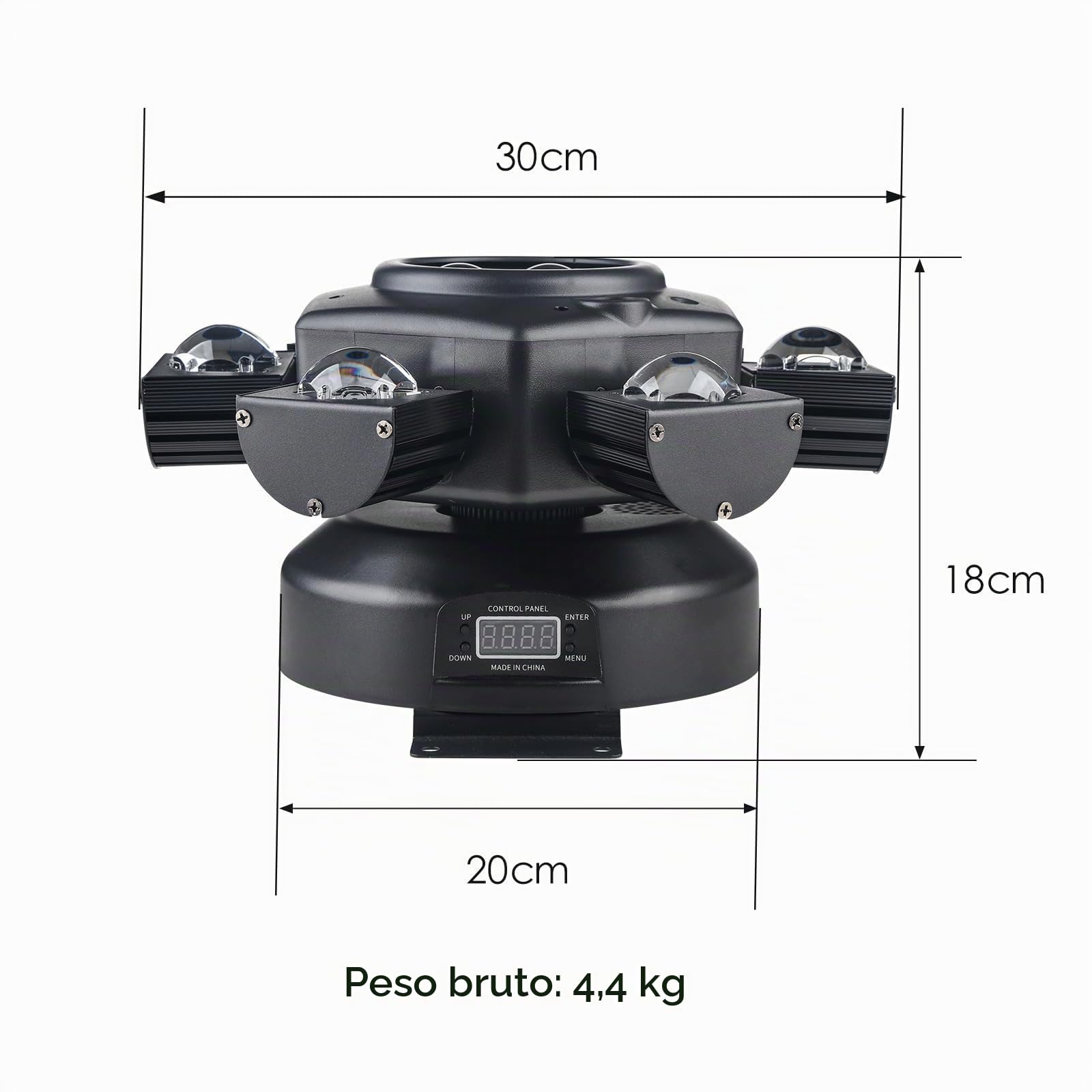 Luz de fiesta de DJ, 150 W RGBW 4 en 1 LED Luces de escenario de DJ Control Dmx 512 Luces de DJ de rotación suave con sonido activado para bodas Fiesta de DJ y Live House