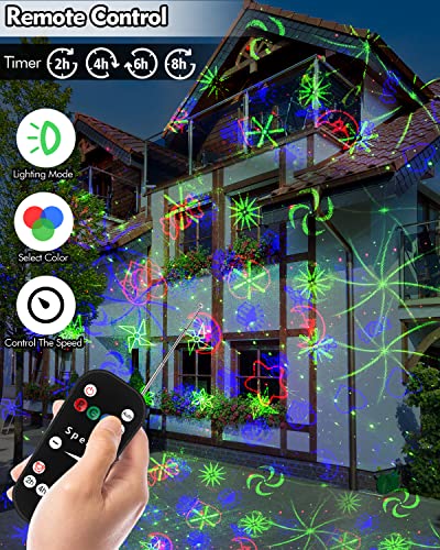 Image of Poeland Christmas Moving Laser Lights, Garden Projector Lights 30 Patterns, Decorative Lights for Indoor, Outdoor, Home, Garden