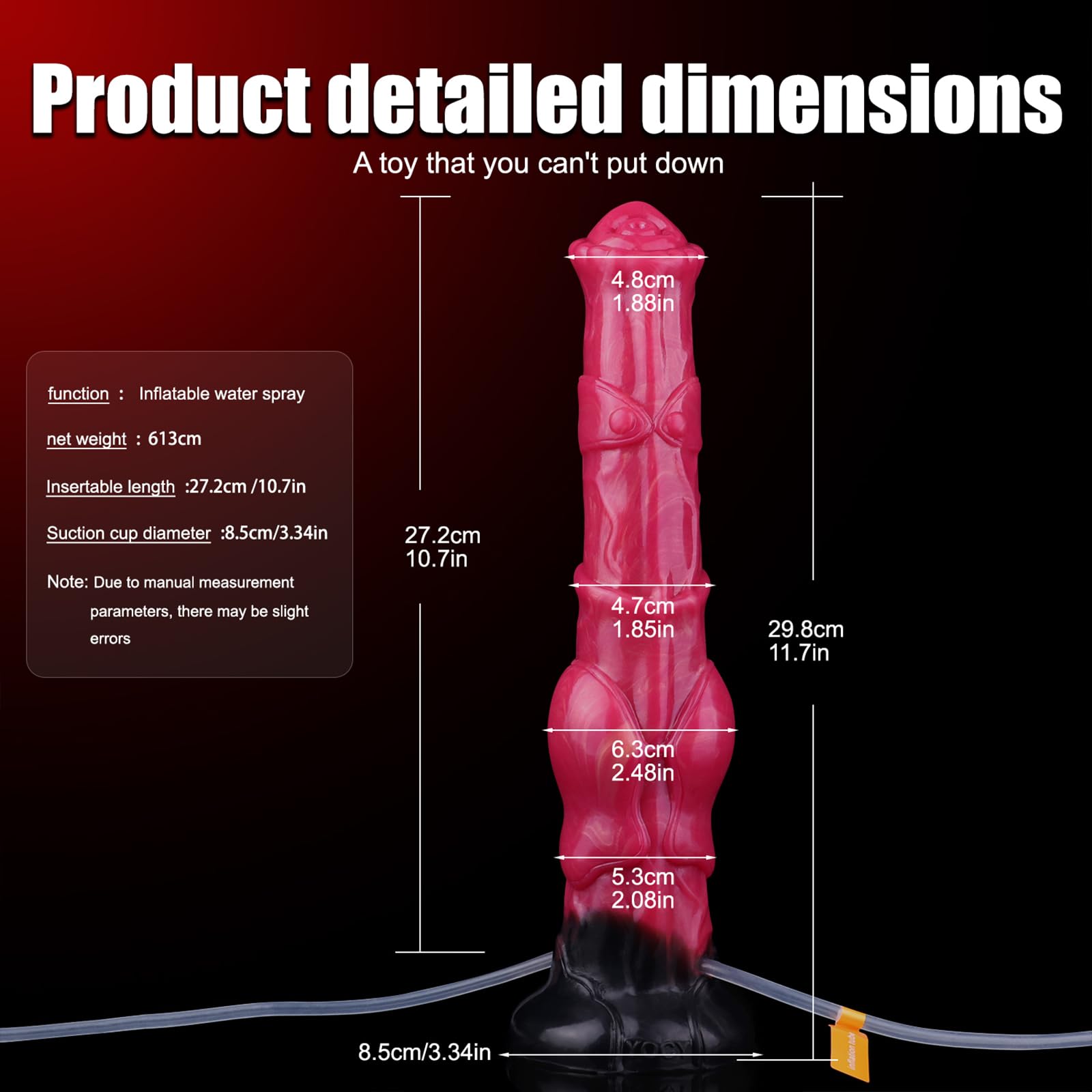 AMAZBEE Gode éjaculateur gonflable avec tube d'aspiration Base d'expansion Nœud Faux pénis Jouet sexuel pour homme prostate anale Consolador en silicone (D)