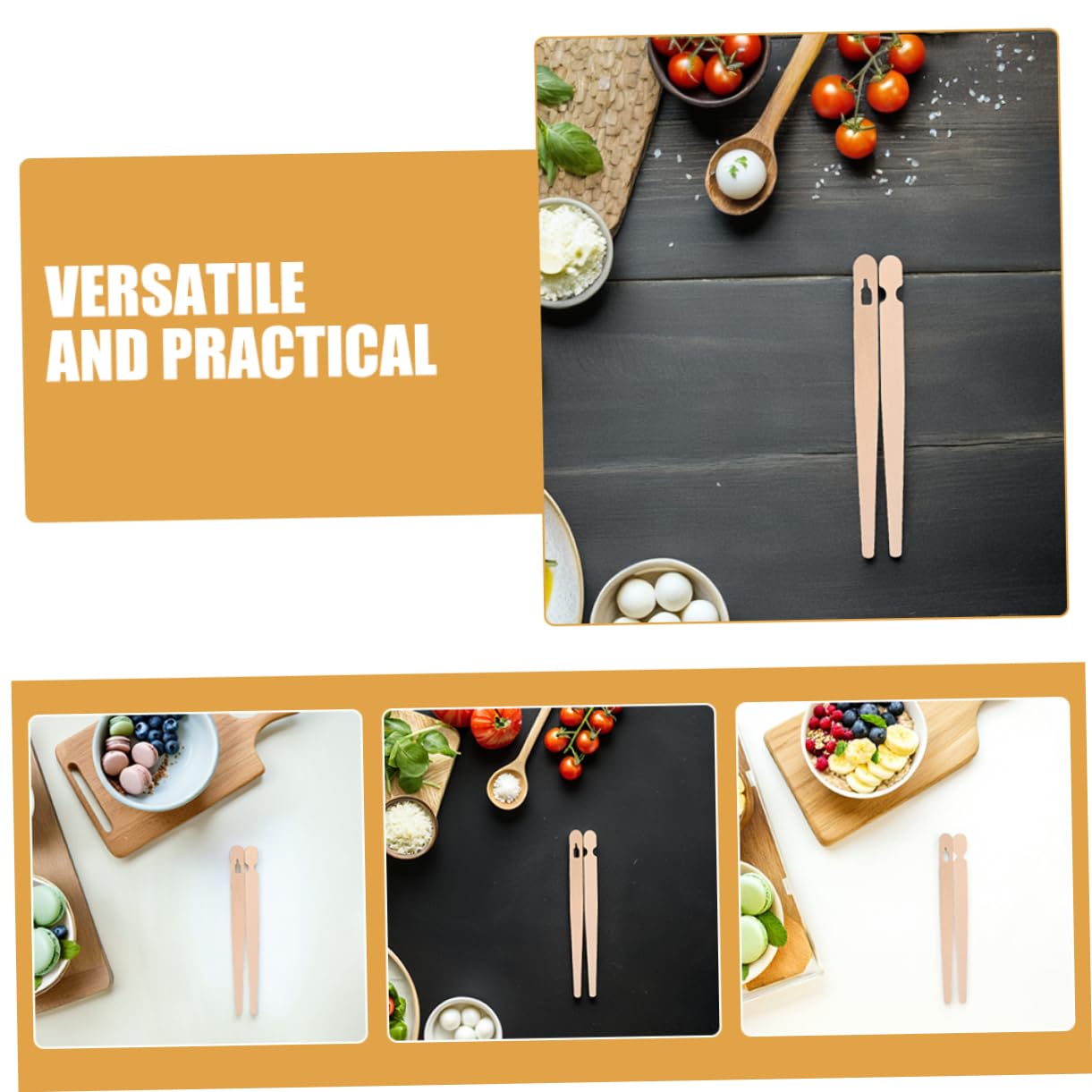 COLLBATH 200paires Pinces à Buffet Pinces à Pâtisserie Ustensiles De Cuisine Pour Adultes Et Garçon Fille Design Européen