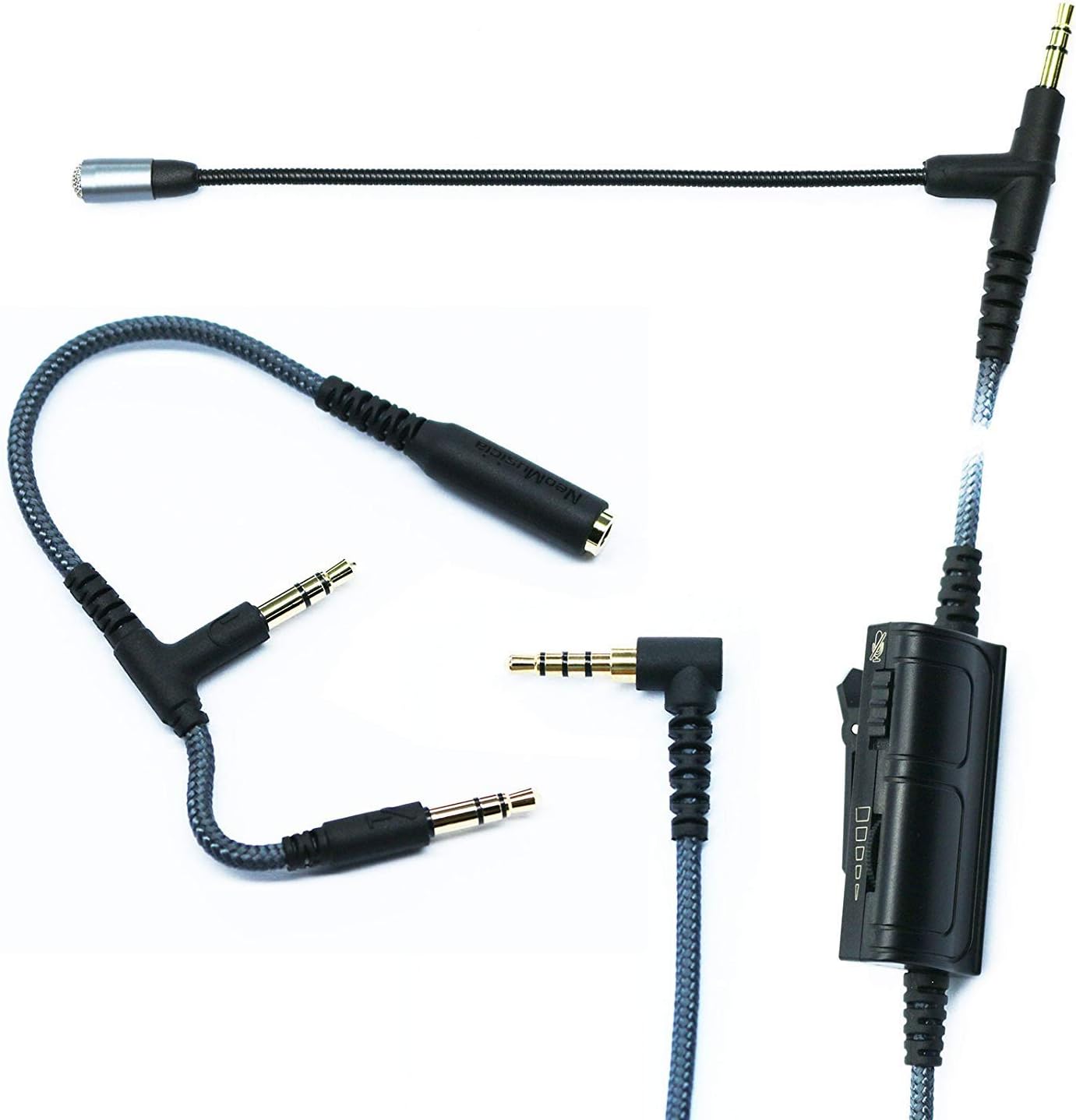Gaming Mic, Audio Cable adapter with Boom Microphone...