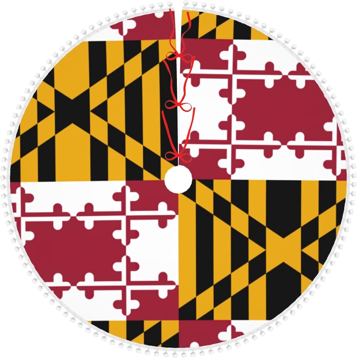 Maryland State Flag Weihnachtsbaum Rock mit Pom Pom, Winter