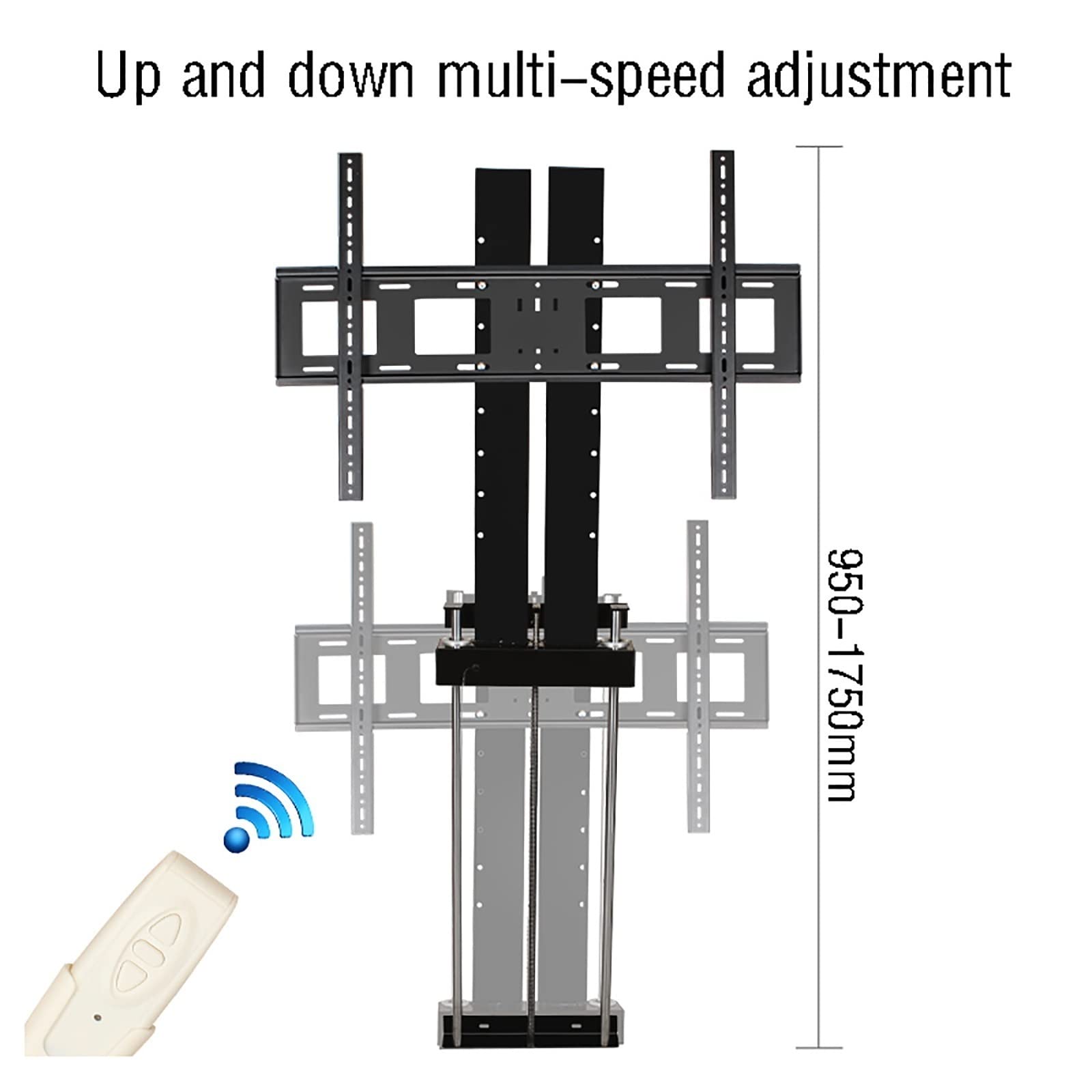 Elevador motorizado de TV, Soporte de TV motorizado de Altura Ajustable con Motor Dual, para televisores de Pantalla Grande de 60-100 Pulgadas, elevación Vertical, Capacidad de Carga de 100 kg/220 li