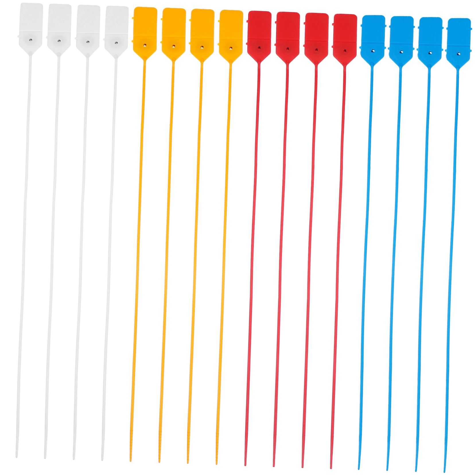 Ciieeo 48 Pack - Safety Tag Disposable Plastic Seals Metal Insert Sealing Sticker for Security Random Color