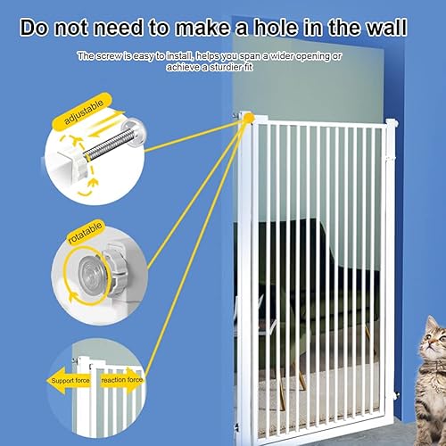 Miniatura 7 de Barra de pivote roscada para puerta de bebé de montaje a presión, kit de pernos de montaje de tornillo pivote de 4 piezas para puerta de escalera