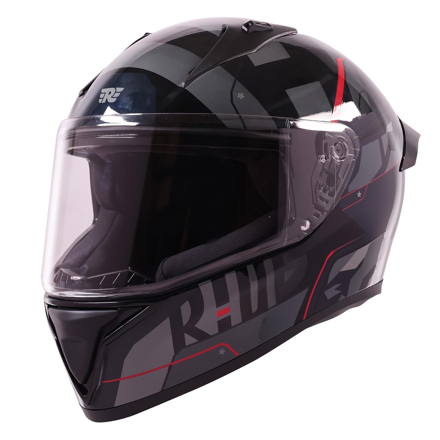 ROYAL ENFIELD Roadster Full FACE GEO CAMO Helmet|ISI & DOT Certified|Scratch Resistant Visor|High Impact ABS Shell|High Density EPS Liner|3 Intake Ports & 2 Exhaust|Micrometric Lock Black (XL) 62CM-image-26
