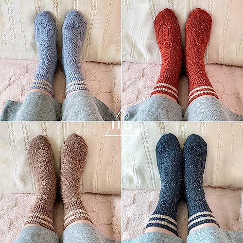 Image of IIG Cute Warm Wool Socks for Women Super Cozy Thick Crew Winter Socks Gifts, 5 Pairs
