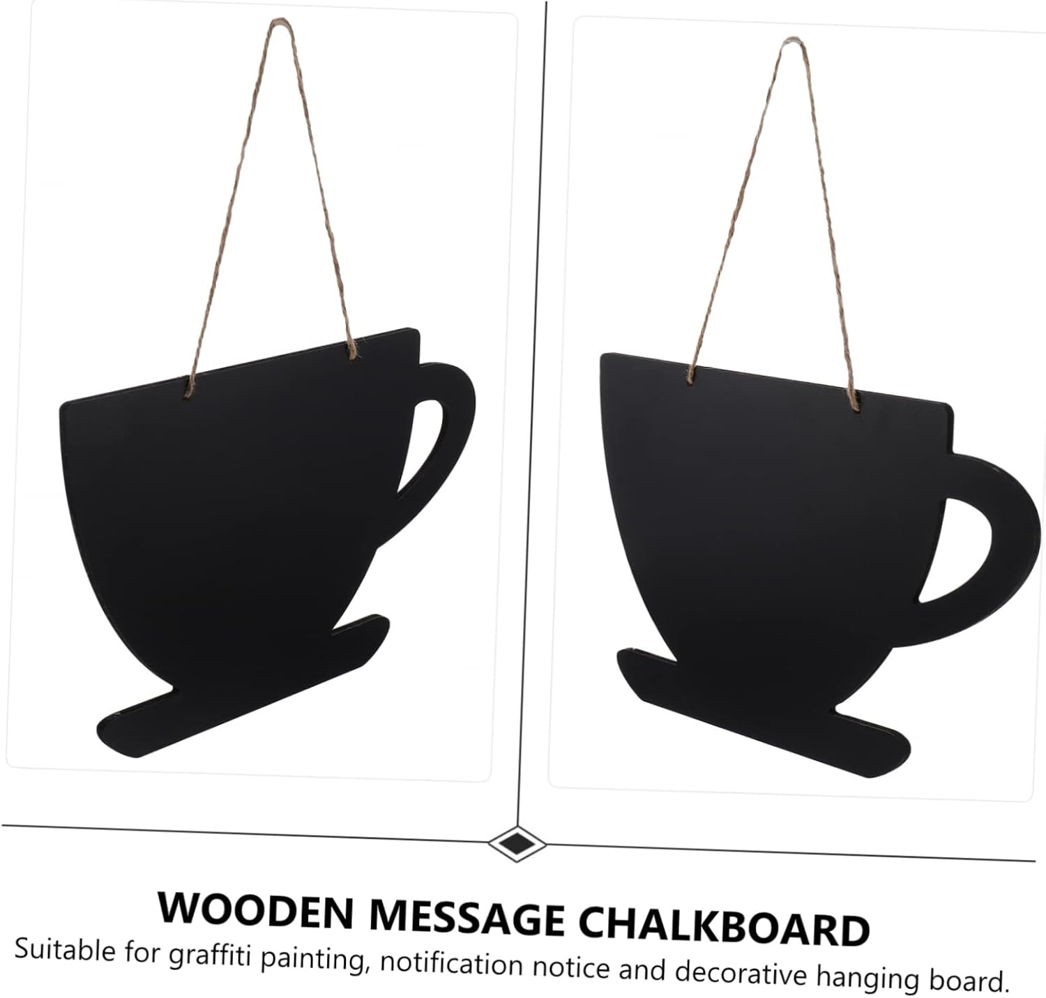 Hanging Message Board Signs, Mini Wooden Chalkboard for Window Door