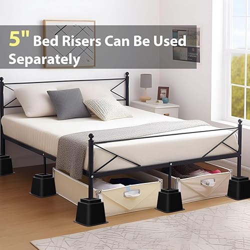 Miniatura 2 de TomGear Elevadores de muebles de cama de 5 pulgadas, elevadores de cama resistentes de 5 pulgadas, elevadores de muebles para cama, sofá,