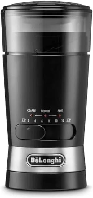 De'longhi kg210 electric coffee grinder, stainless steel, black