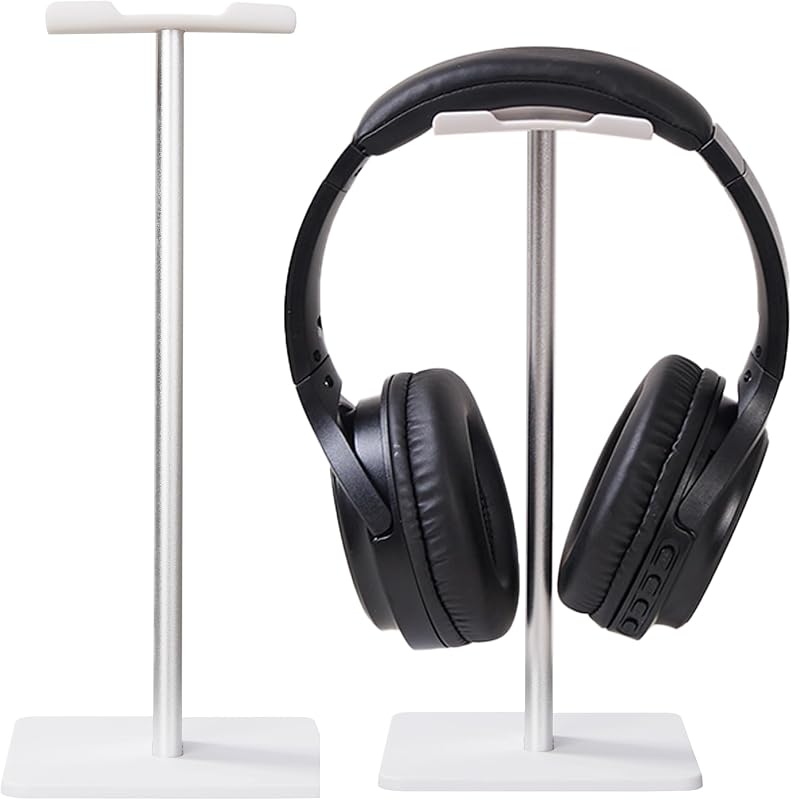 Soporte para auriculares, soporte universal para auriculares en forma de U, base antideslizante, blanco | Reposacabezas flexible, diseño resistente, base antideslizante estable, se adapta a la mayoría de los auriculares, ideal para juegos, oficina y uso doméstico