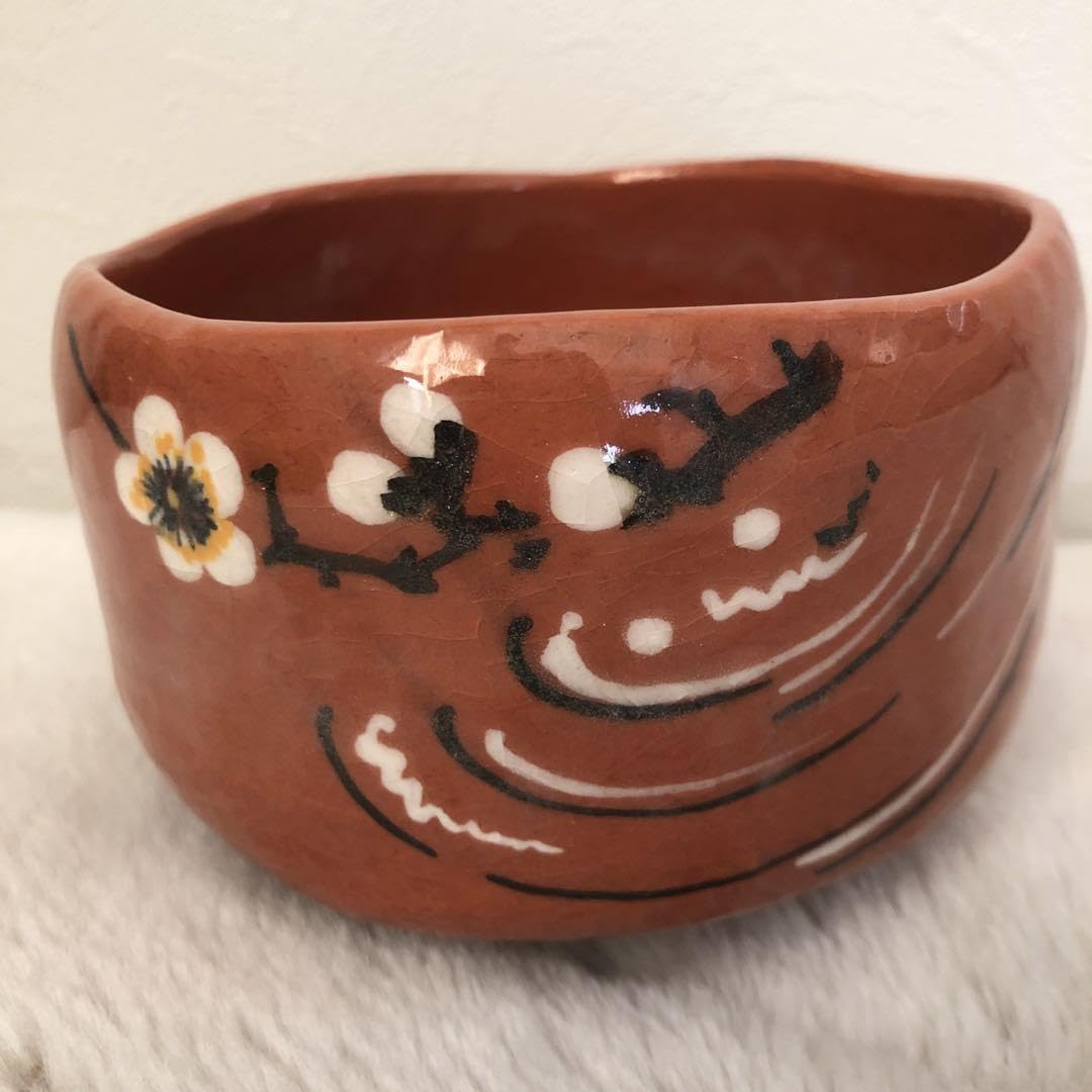 抹茶碗　赤楽茶碗　川崎和楽 Amazon.co.jp: 茶碗 川崎和楽造 赤楽茶碗 抹茶碗 茶道具 和楽