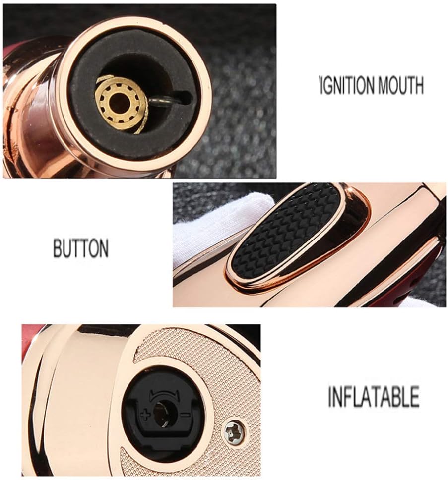 (Color Random，Without Butane) Jet Flame Windproof Lighter Butane Lighter Outdoor Barbecue Lighter Good Gift