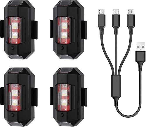 LECART 7 colores LED anticolisión luces estroboscópicas funcionan con pilas, mini luces LED de advertencia intermitentes de emergencia para coches,