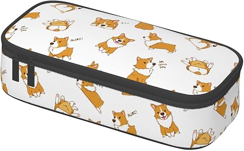 Miniatura 2 de FyLybois Estuche para lápices de perro de gran capacidad, bolsa con cremallera, bolsa estacionaria para organizador de oficina universitaria